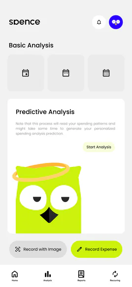 Spence app, Analysis screen